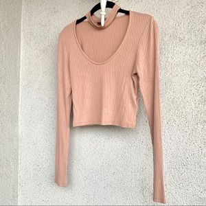 Long sleeve ribbed shirt